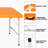 Orange Portable Folding Table 4Ft, Ideal For Camping And Outdoor Fun. Constructed With Strong Materials - Steel Plastic. Waterproof Easy Tabletop. Foldable Firm Grip Mobility. Dimensions: 49.81(L) "
