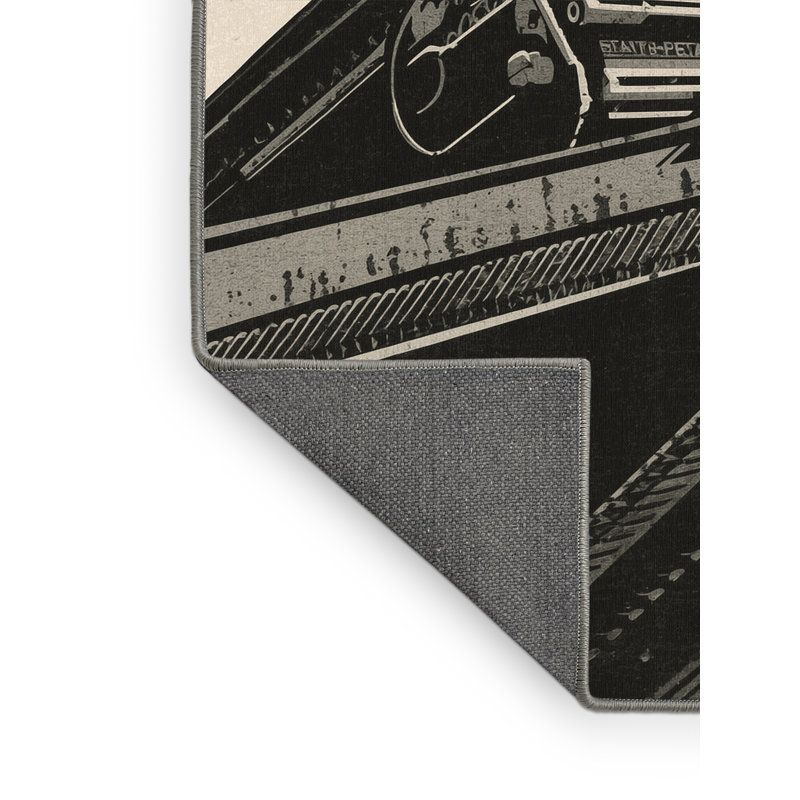 Tapis brun doux et moelleux pour véhicule de construction bulldozer Eckman Soft, 7 x 10