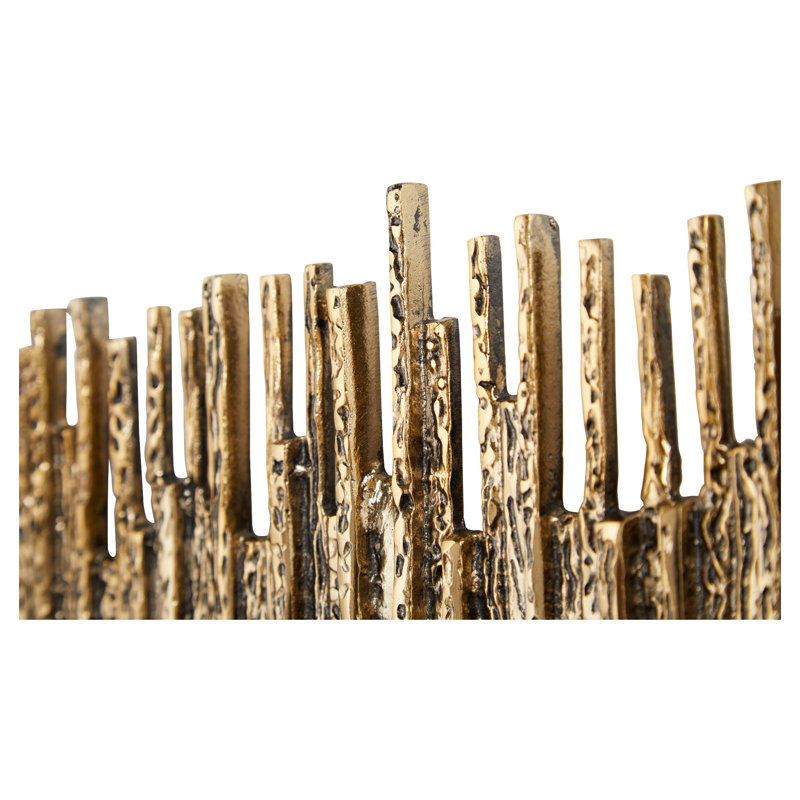 Ledger Glam Abstract Wall Decor on Metal, 10" H x 18" W x 1" D