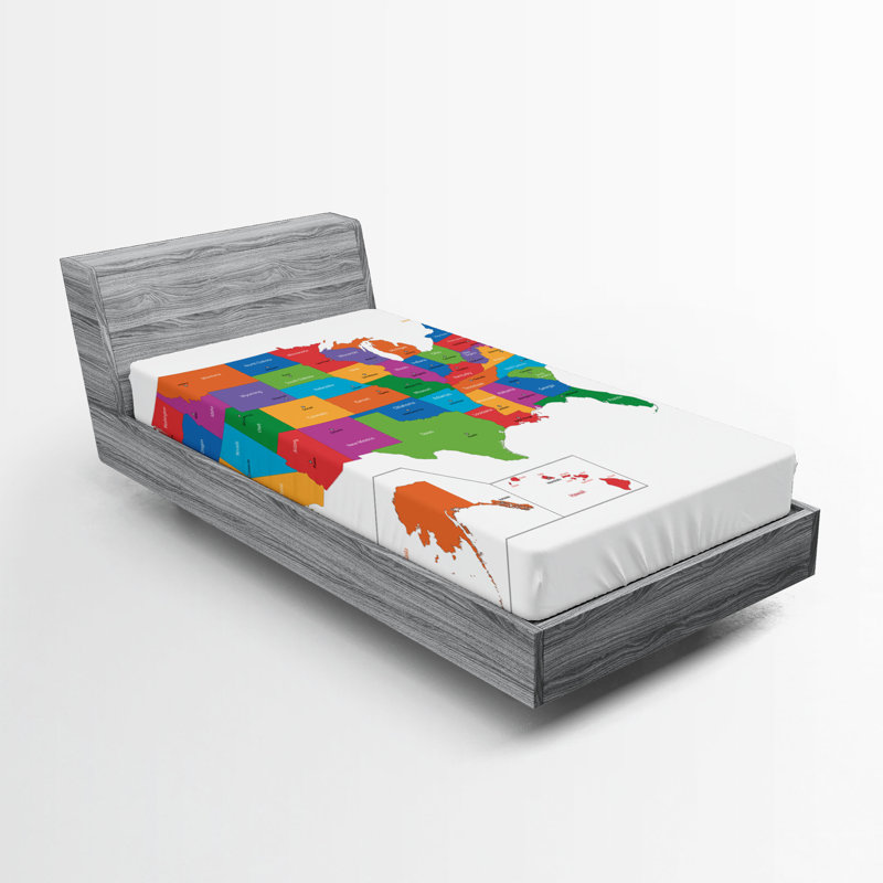 Multicolore Ambesonne, Twin Fitted Sheet