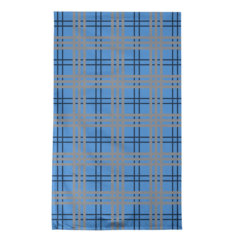 Plaid Tea Towel Kitchen Towel, Polyester, Blue/Gray/Navy