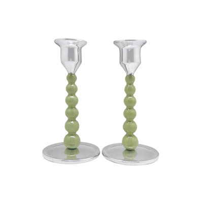 Bougeoir de table en aluminium nacré
