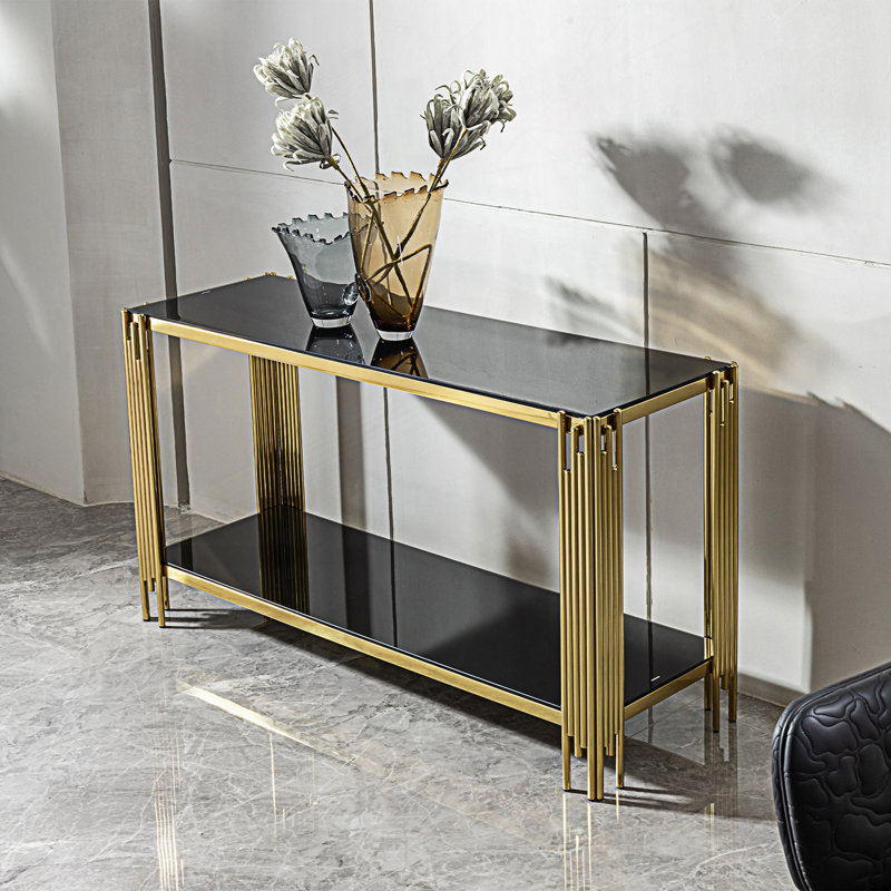Console de style moderne avec plateau en verre