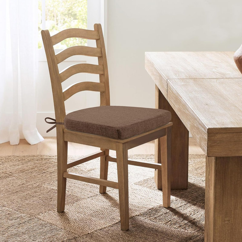 D-Shaped Dual-Layer Foam Chair Cushion Non-Slip with Ties & Removable Washable Cover 16x16 Inch