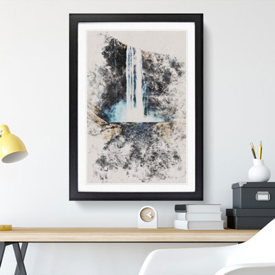 Path to a Waterfall in Iceland - Picture Frame Graphic Art