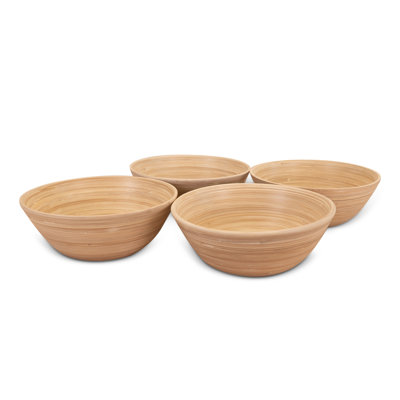 Lexa Bamboo Salad Bowl Set, 8 Inch X 4, Bamboo