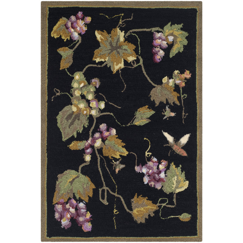 Tapis intérieur / extérieur floral crocheté à la main Olson, Rectangle 2 pi x 3 pi