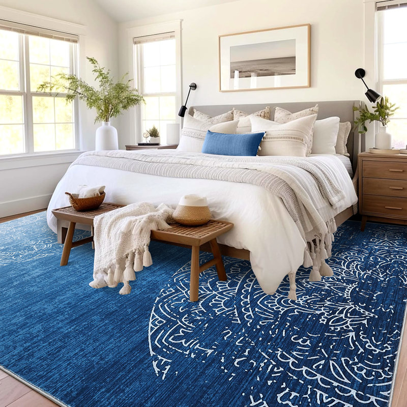 Ombre Abstract Runner Rugs 2x6 Machine Washable Area Rugs Ultra-Thin Non-Slip Stain Resistant Indoor Carpet for Hallway Entryway Kitchen Laundry