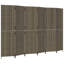  Paravent 5 panneaux en rotin de polyester gris-231208615-231208617-231210234