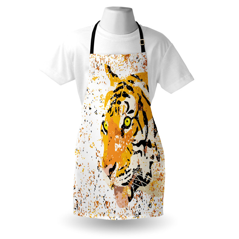 Tablier East Urban Home Animal unisexe, tigre de la faune, taille adulte, orange