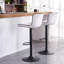 Swivel Upholstered Adjustable Height Counter Stool with Metal Frame-1509911647