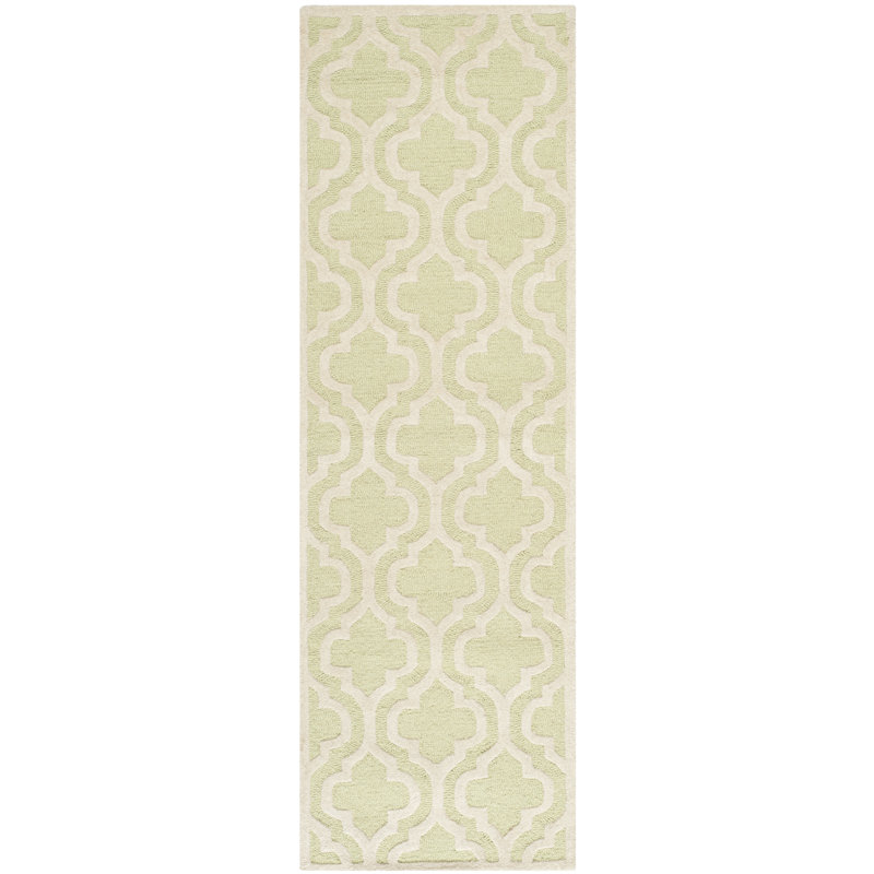 Noble Geometric Wool Hand Woven Area Rug, Runner 76 x 244 cm