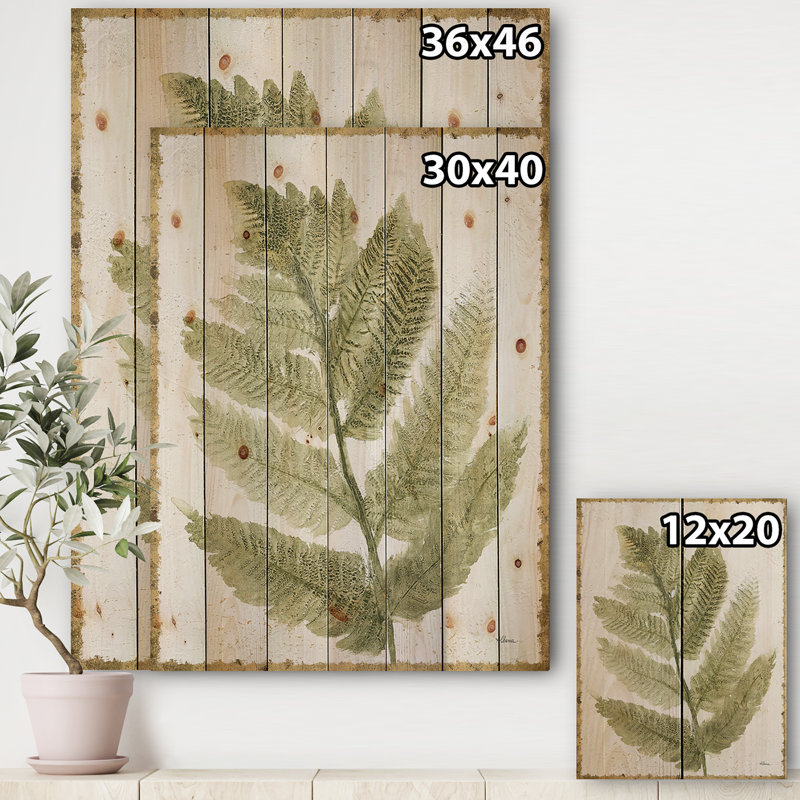 Simple Forest I - impression florale et botanique sur bois de pin naturel, H 40 po x l 30 po x P 1,5 po
