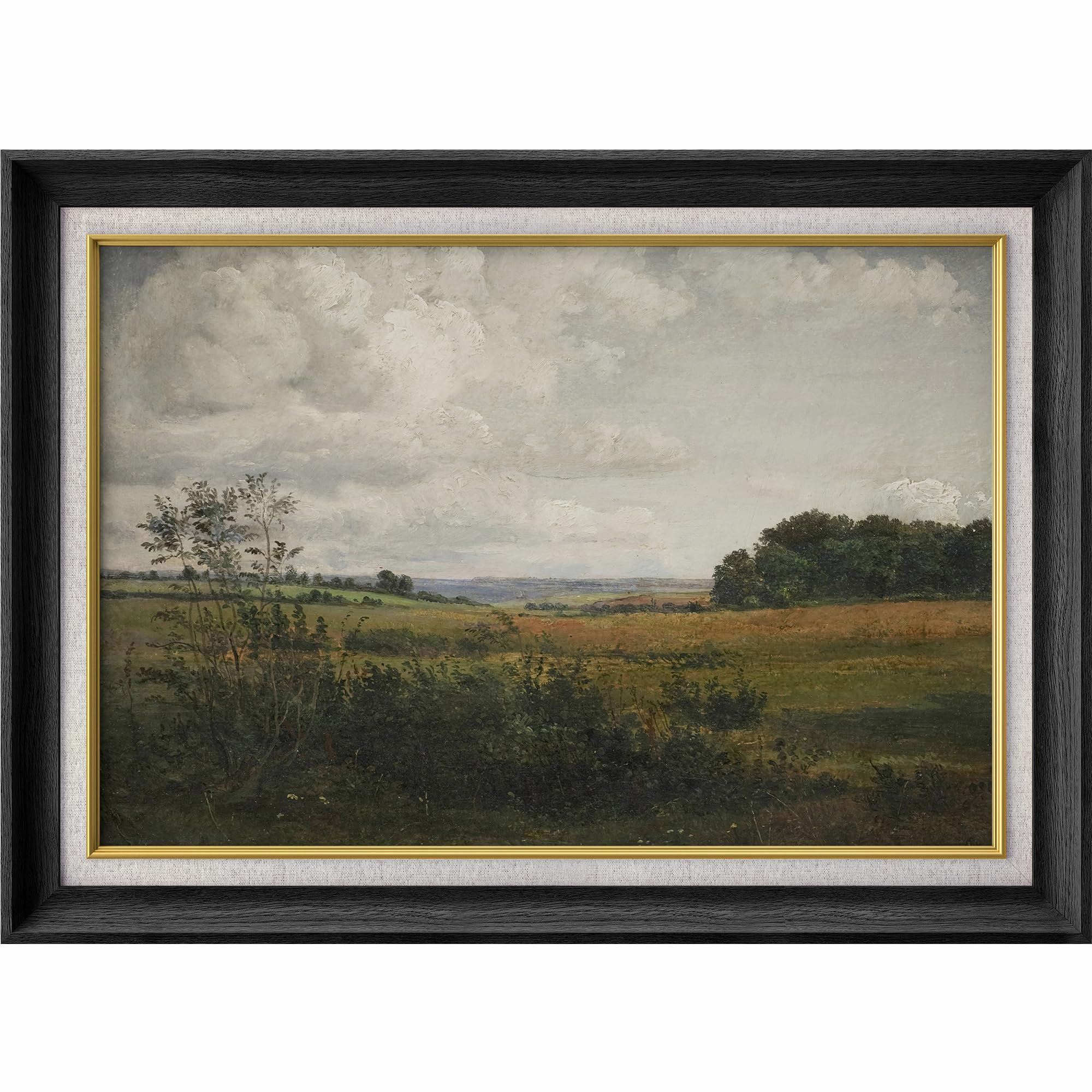 Framed Photo Rural Area IDEA4WALL Premium Framed Wall Art Rustic Rural Storm Cloud Country ...