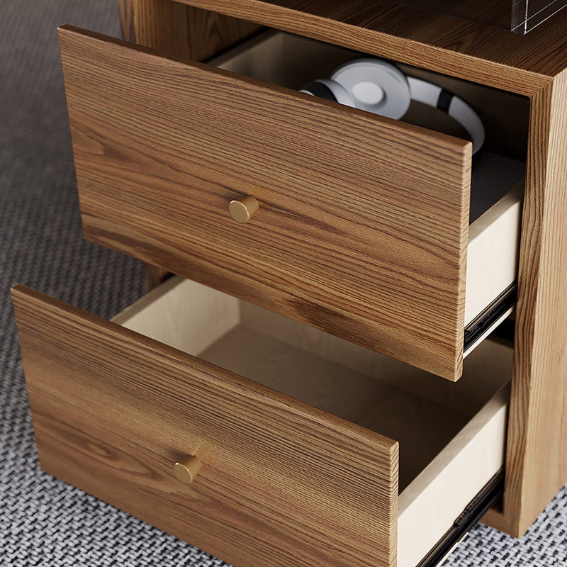 Bureau brun en bois massif rectangulaire avec 2 tiroirs, Oui, H 29,53 po x l 70,87 po x P 31,5 po