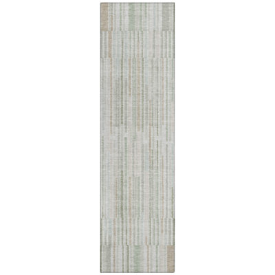 Machine Washable Indoor/Outdoor Xhevrie Sage Rug