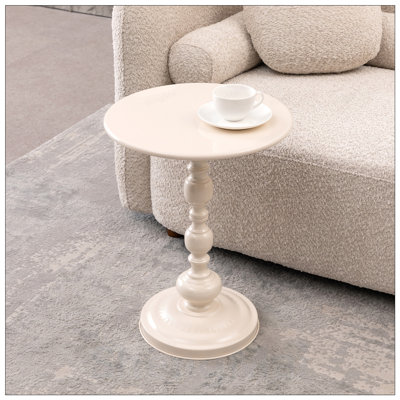 Table basse vintage en métal, table d'appoint ronde pour petits espaces, table d'appoint durable et élégante pour le salon et la chambre à coucher