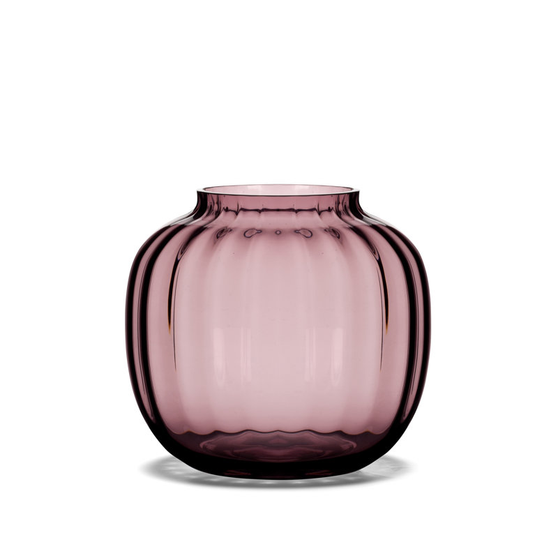 Primula Handmade Glass Table Vase, Plum, 4.9" H x 5.7" W x 5.7" D