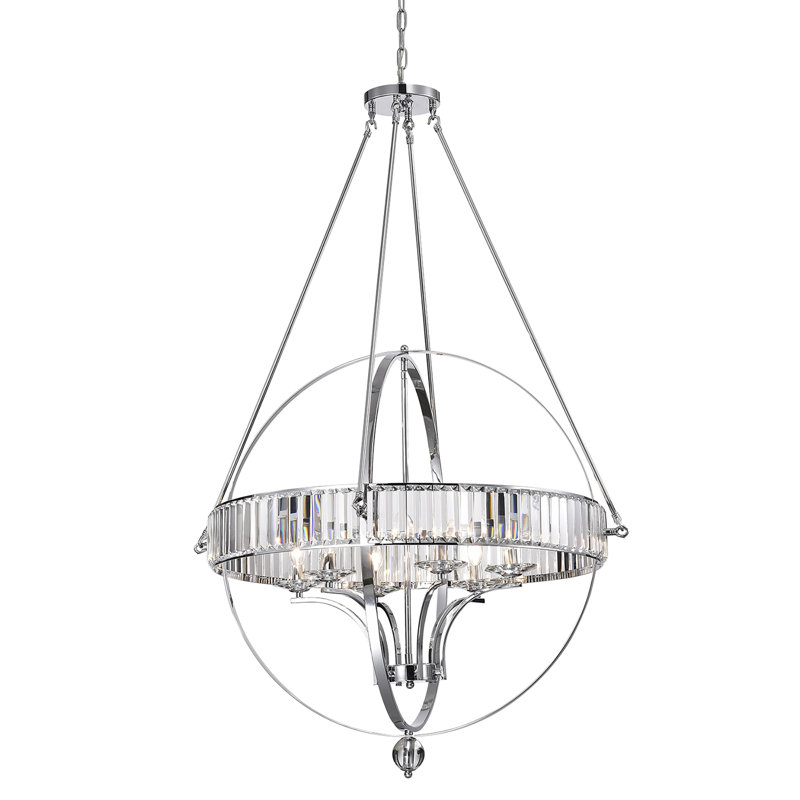 Kaecyn 6 - Light Dimmable Round / Oval Chandelier, Chrome