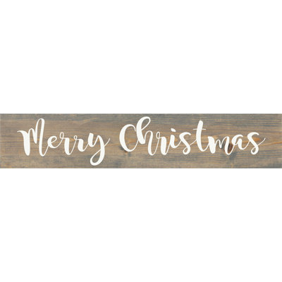 Reproduction d’art textuel sur bois, "Merry Christmas" par sawdust City