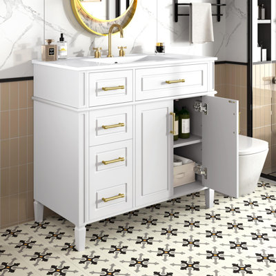 Armoire de salle de bain à grande capacité en céramique