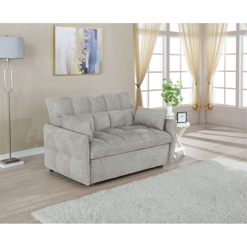 Tufted Cushion Pull-Out Sleeper Sofa Bed