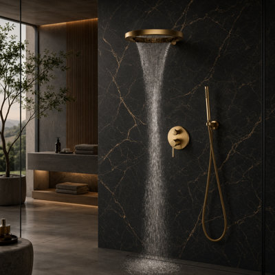 20" Luxury Complete Rainfal Shower System
