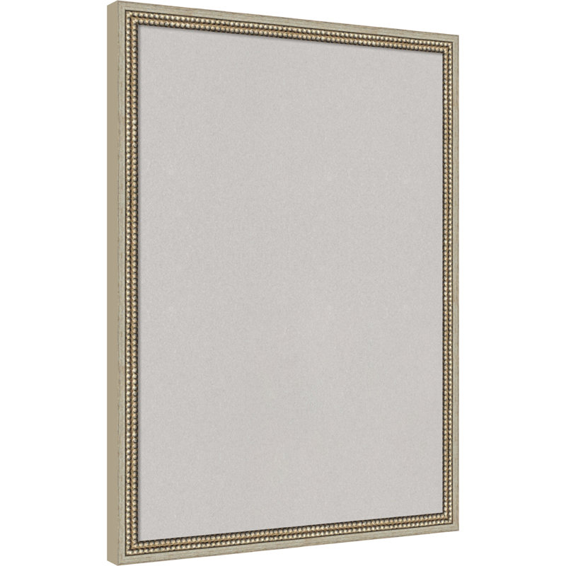 Tableau d'affichage Castellan en liège gris avec cadre argenté, L 22 po x H 30 po, Argent Castellan