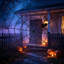 Halloween toile d'araignée noire, 98,4 po et 7 cercles de décoration de maison hantée