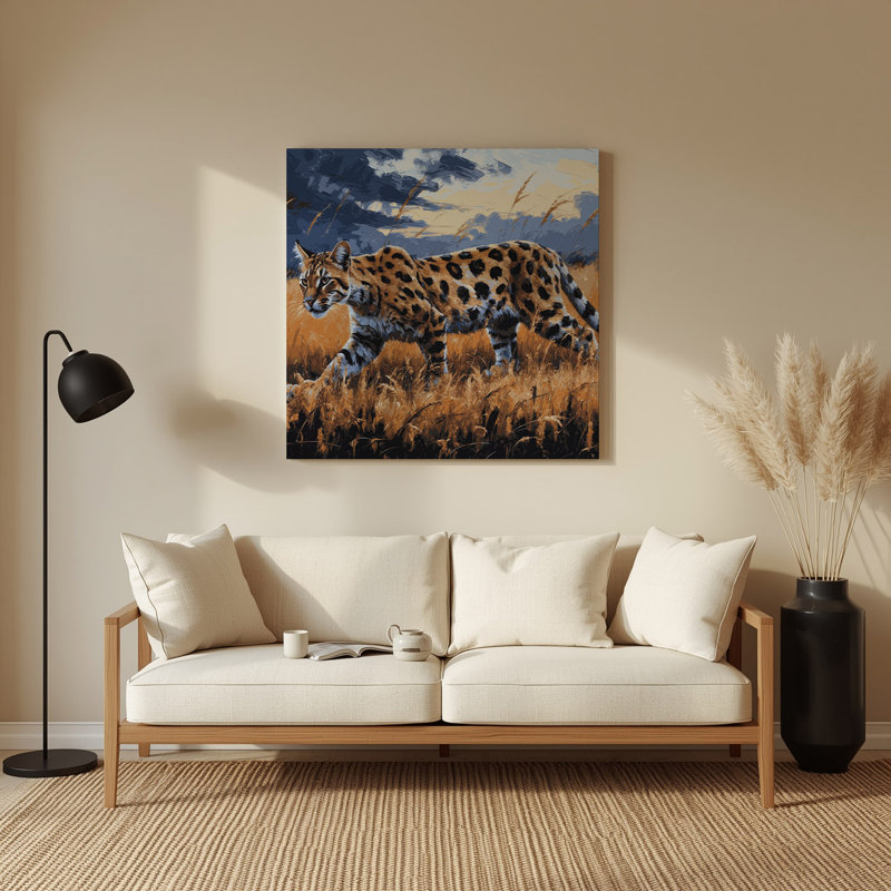 Faune, chat sauvage africain, art mural en métal brun, 8" H x 8" W