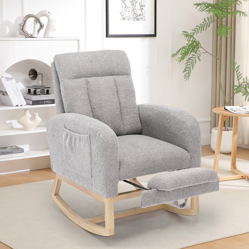 Solid Wood Rocking Chair, Grey