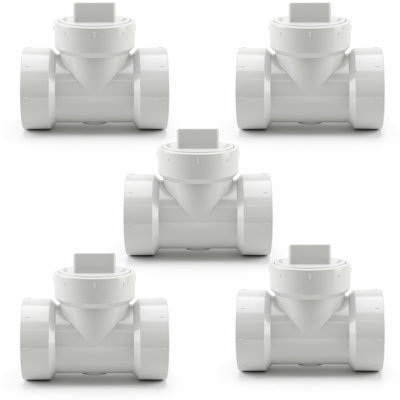 Té de nettoyage en PVC 4 po. Bouchon, bonde Hub x Hub x FPT en PVC blanc, raccord d'évacuation et d'évacuation, (paquet de 5)