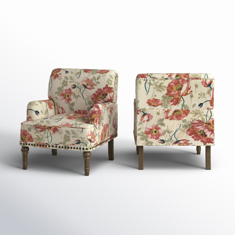 Appel 28.7" Wide Armchair, Red Floral