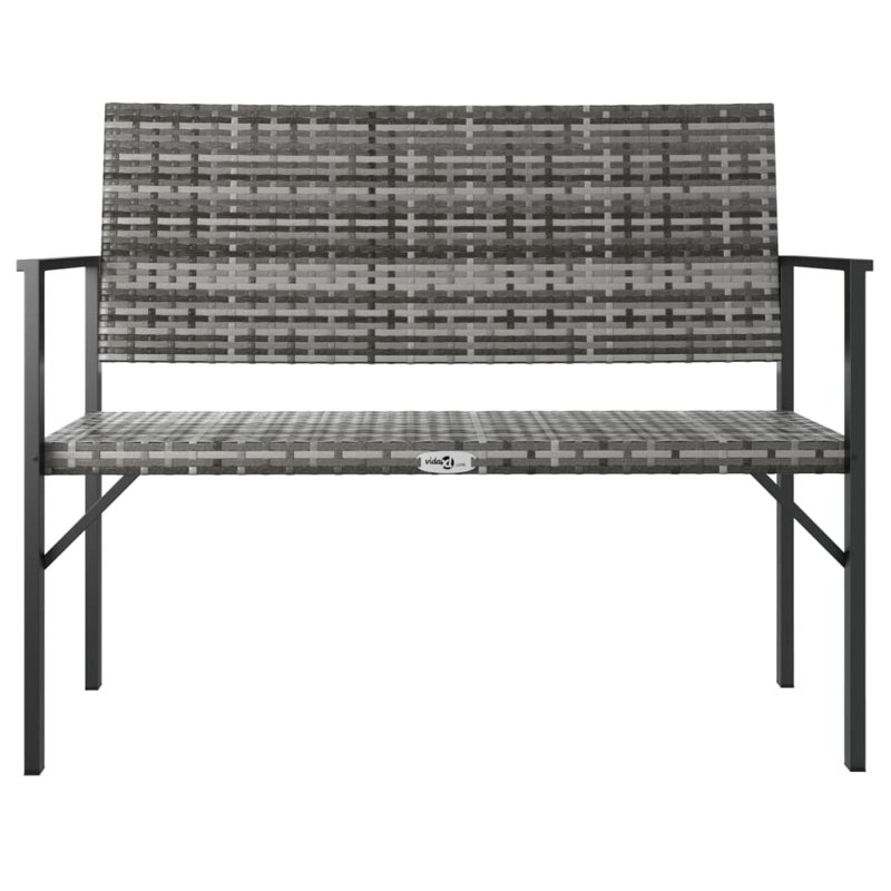 Miakka Metal/Wicker Outdoor Bench, Grey
