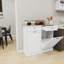 Two Drawers And Two-Compartment Tilt-Out Trash Cabinet Kitchen Trash Cabinet-White