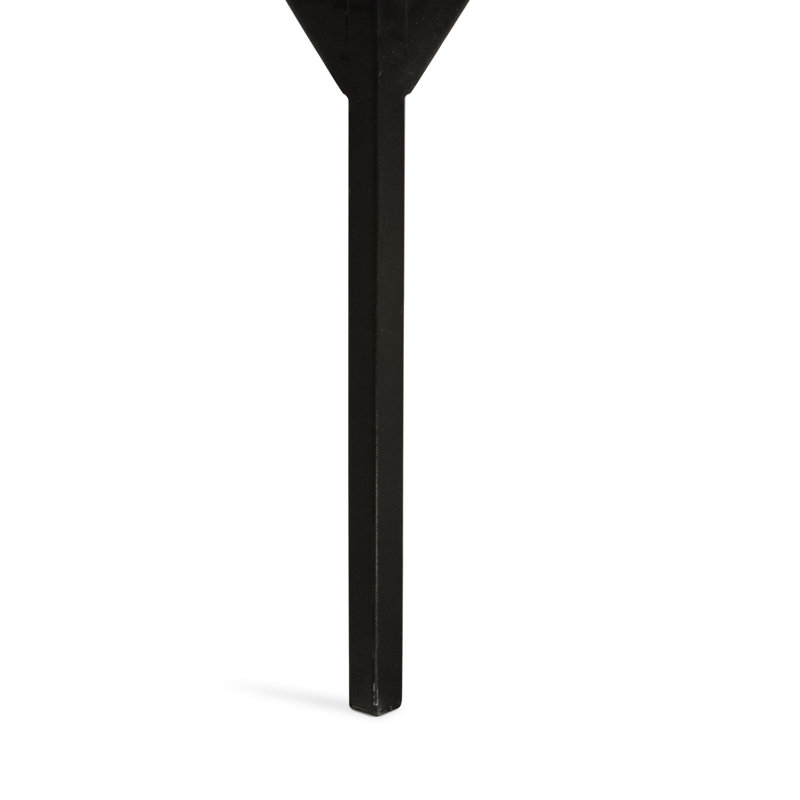 Black Metal and Glass Square End Table with Storage