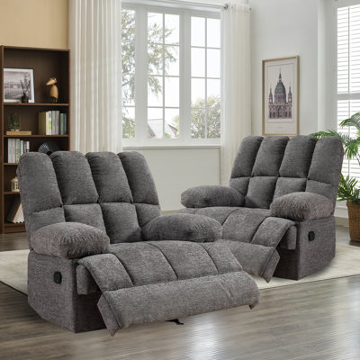 Fauteuil inclinable manuel berçant moderne en chenille l 43,7 po Tayani (ensemble de 2)