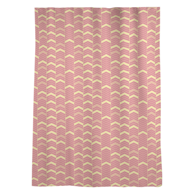 Panneau de rideau simple à passe-tringle à chevrons Stephenie, Rouge / Jaune