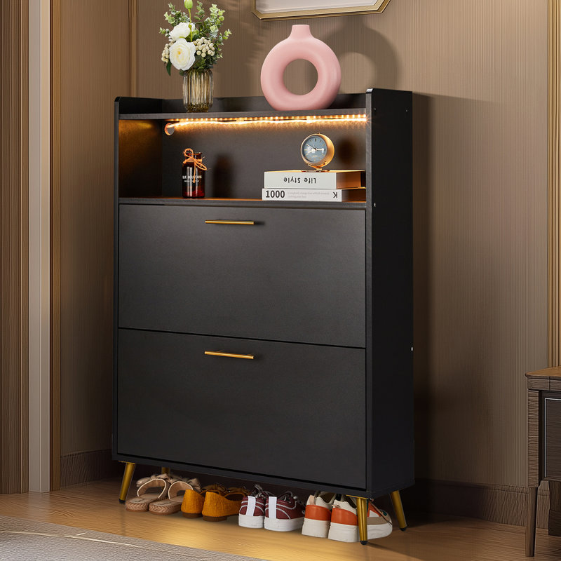 2 Flip Drawers With LED Light