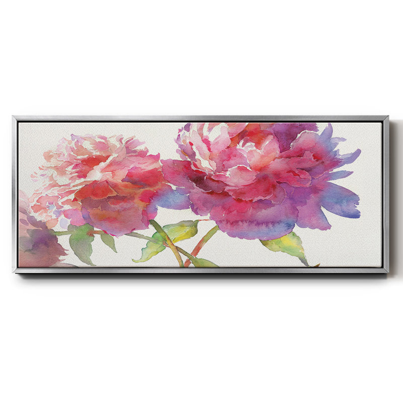Prize Peonies II- Framed Canvas, 20" H x 50" W