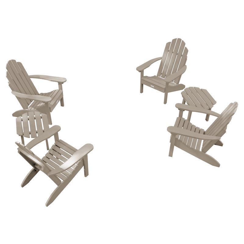 Anette Outdoor Adirondack Chair With Table, Woodland Brown