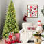 Arbre de Noël à crayon mince de 5 pi, 200 lumières à DEL blanc chaud, 610 branches Pe + réalistes, arbre facile à installer dans les espaces restreints avec support économiseur d'énergie et structure à charnières pour les bureaux