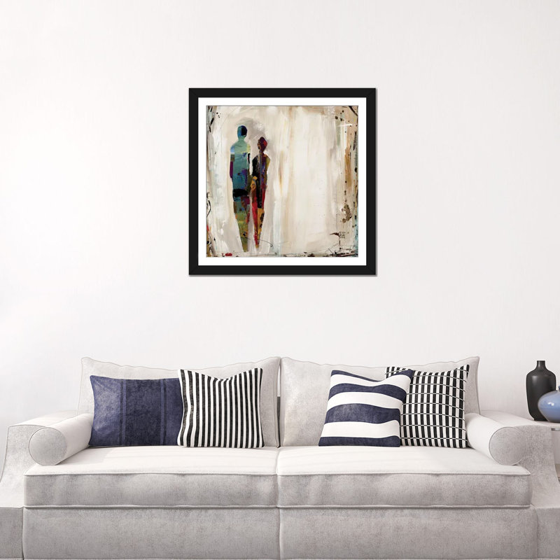 « impression », reproduction sur toile, Papier d'art encadré noir, Blanc, H 24 po x l 24 po x P 1 po