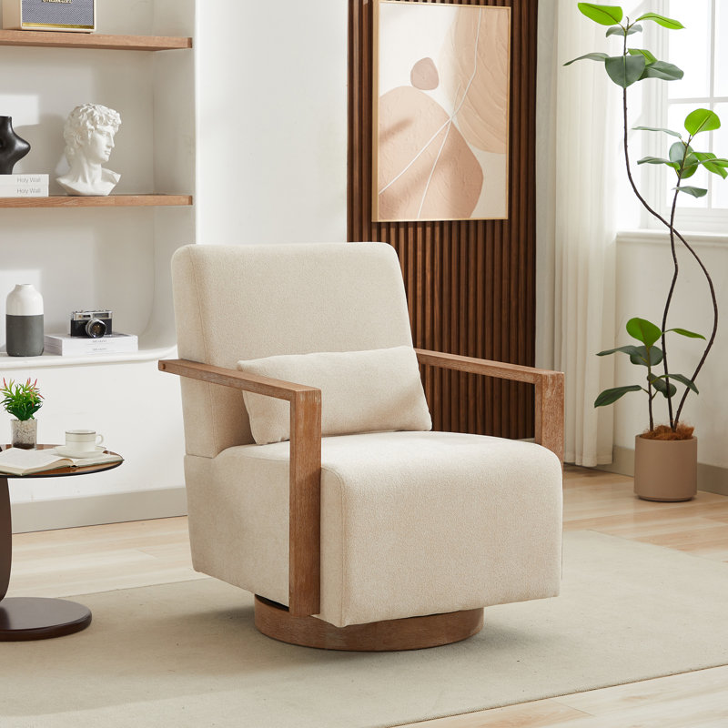 Fauteuil d'appoint pivotant 30,3 po Roomfitters, Beige