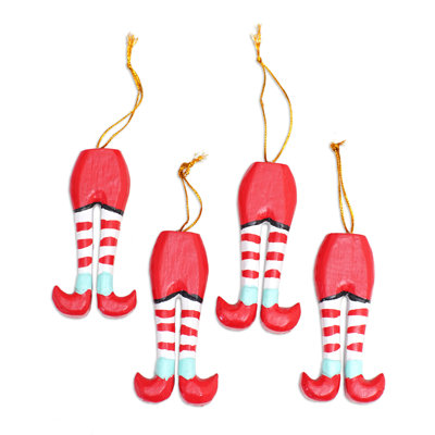 Alcott Hill Handmade Christmas Elves Wood Ornaments