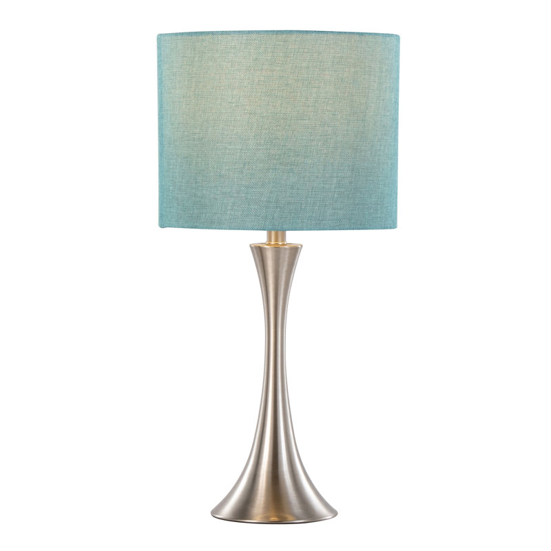 Contemporary Accent Table Lamp, Silver, Turquoise