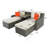 Ensemble de canapé de patio en osier 3 pièces Adelean, ensemble de canapé d'extérieur avec coussins, coussins, repose-pieds et table-88363994