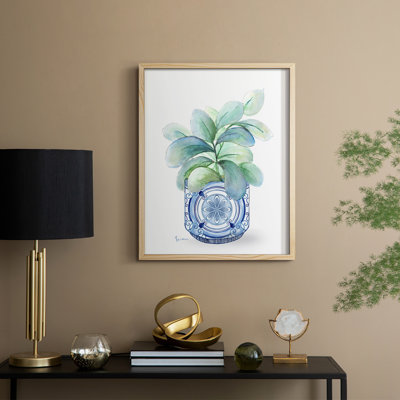Plant Chinoiserie II Framed Print - Solid Wood