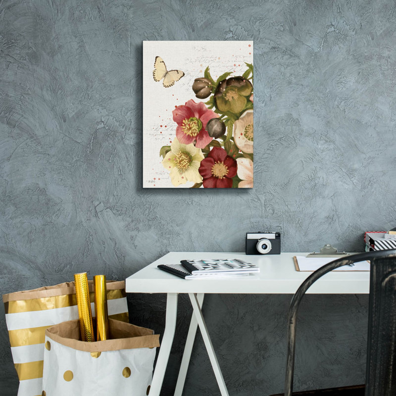 "Epic Graffiti" Vintage Petals 2 C "par Katie pertiet, art mural sur toile, H 16 po x l 12 po x P 0,75 po