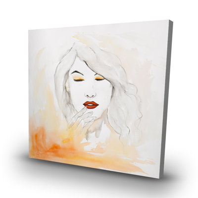 Portrait in watercolor - 32"x32" art on canvas